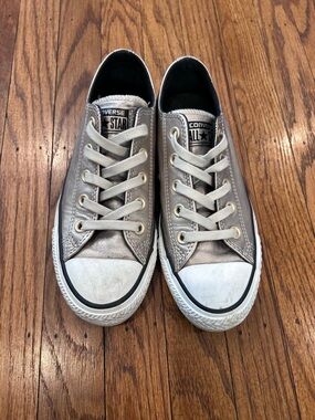 Converse Metallic Silver Low Top Sneakers